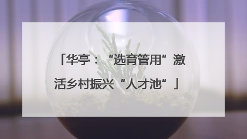 华亭：“选育管用”激活乡村振兴“人才池”