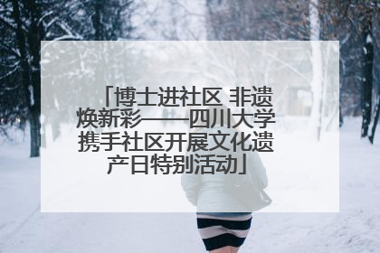 博士进社区 非遗焕新彩——四川大学携手社区开展文化遗产日特别活动