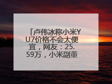卢伟冰称小米YU7价格不会太便宜，网友：25.59万，小米副董事：不行！