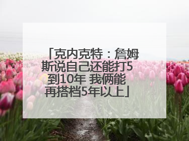 克内克特：詹姆斯说自己还能打5到10年 我俩能再搭档5年以上