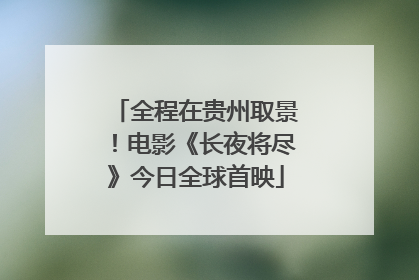 全程在贵州取景！电影《长夜将尽》今日全球首映