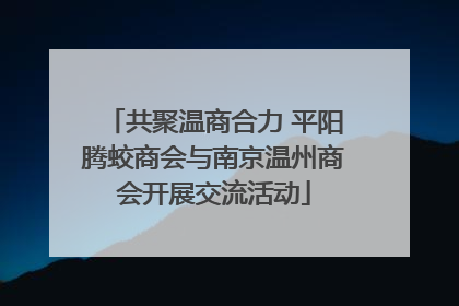 共聚温商合力 平阳腾蛟商会与南京温州商会开展交流活动