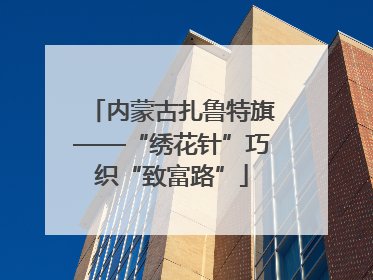 内蒙古扎鲁特旗——“绣花针”巧织“致富路”