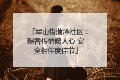 军山街蒲潭社区：粽香传情暖人心 安全相伴度佳节