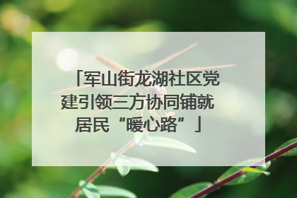 军山街龙湖社区党建引领三方协同铺就居民“暖心路”