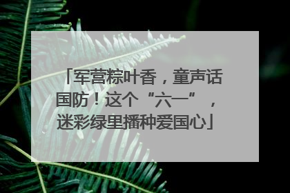 军营粽叶香，童声话国防！这个“六一”，迷彩绿里播种爱国心