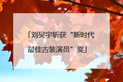 刘昊宇斩获“新时代最佳古装演员”奖