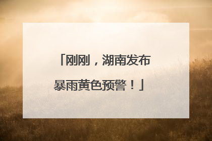 刚刚，湖南发布暴雨黄色预警！