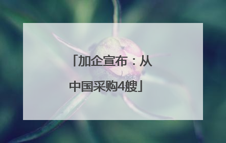 加企宣布：从中国采购4艘