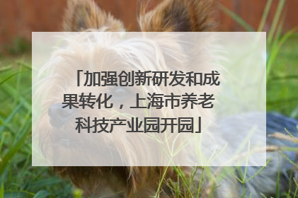 加强创新研发和成果转化，上海市养老科技产业园开园