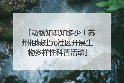 动物知识知多少！苏州相城建元社区开展生物多样性科普活动