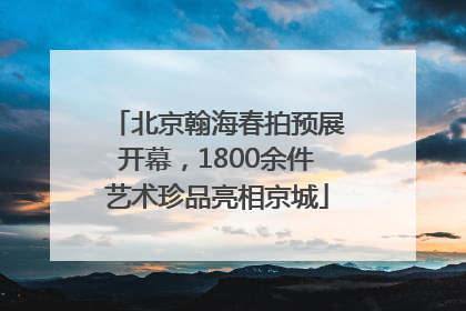 北京翰海春拍预展开幕，1800余件艺术珍品亮相京城