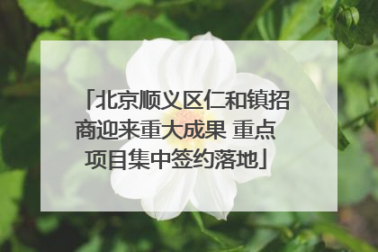 北京顺义区仁和镇招商迎来重大成果 重点项目集中签约落地