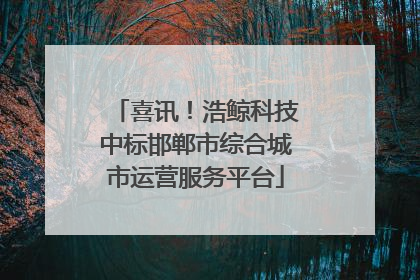 喜讯！浩鲸科技中标邯郸市综合城市运营服务平台