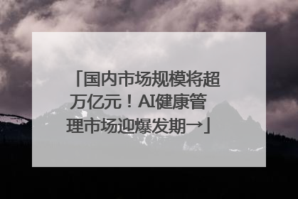国内市场规模将超万亿元！AI健康管理市场迎爆发期→