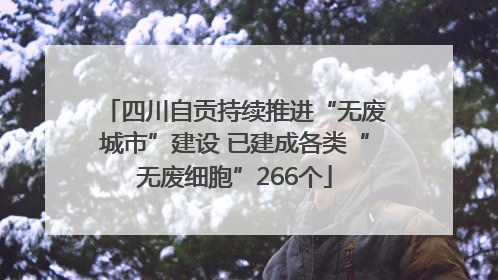 四川自贡持续推进“无废城市”建设 已建成各类“无废细胞”266个