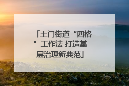 土门街道“四格”工作法 打造基层治理新典范