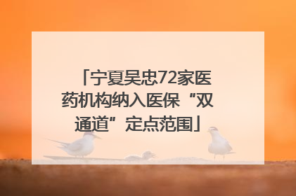 宁夏吴忠72家医药机构纳入医保“双通道”定点范围