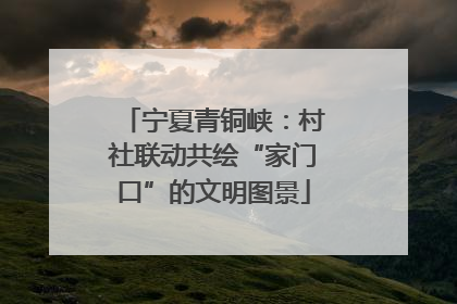 宁夏青铜峡：村社联动共绘“家门口”的文明图景