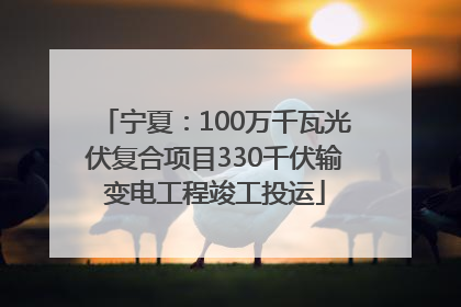 宁夏：100万千瓦光伏复合项目330千伏输变电工程竣工投运