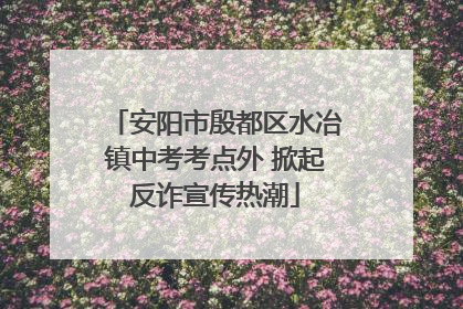 安阳市殷都区水冶镇中考考点外 掀起反诈宣传热潮