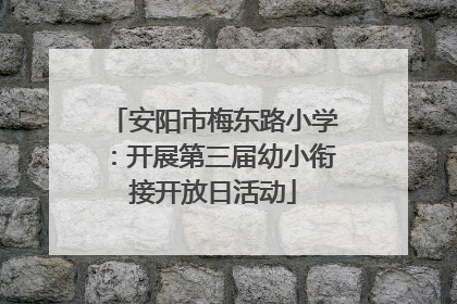 安阳市梅东路小学：开展第三届幼小衔接开放日活动