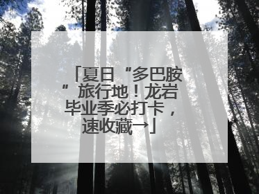 夏日“多巴胺”旅行地！龙岩毕业季必打卡，速收藏→
