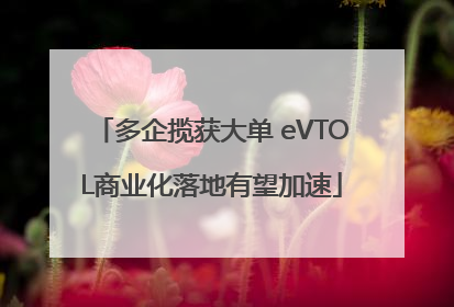 多企揽获大单 eVTOL商业化落地有望加速