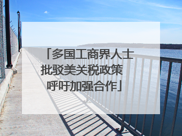 多国工商界人士批驳美关税政策 呼吁加强合作