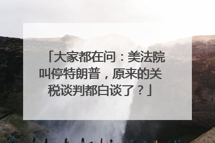 大家都在问：美法院叫停特朗普，原来的关税谈判都白谈了？