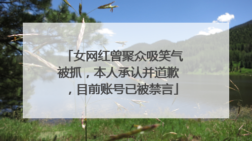 女网红曾聚众吸笑气被抓，本人承认并道歉，目前账号已被禁言