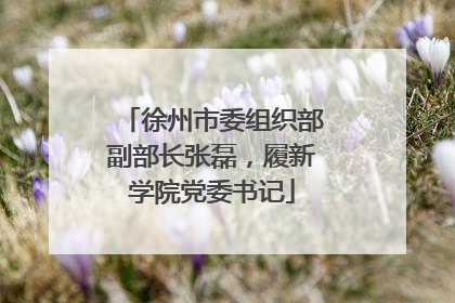 徐州市委组织部副部长张磊，履新学院党委书记