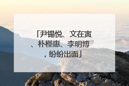 尹锡悦、文在寅、朴槿惠、李明博，纷纷出面