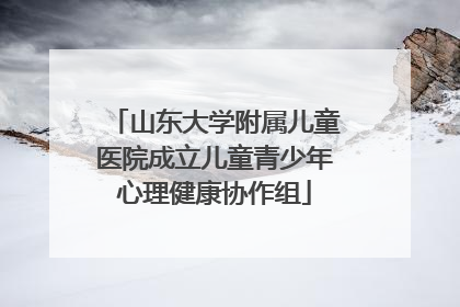 山东大学附属儿童医院成立儿童青少年心理健康协作组