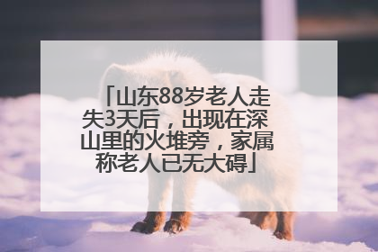 山东88岁老人走失3天后，出现在深山里的火堆旁，家属称老人已无大碍