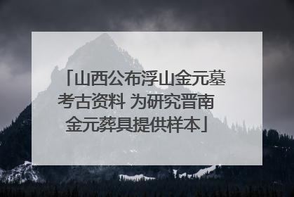 山西公布浮山金元墓考古资料 为研究晋南金元葬具提供样本