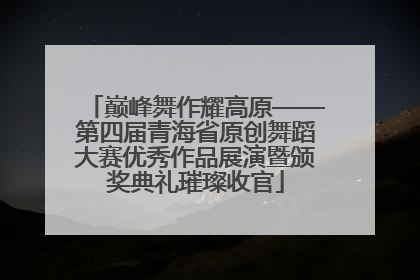 巅峰舞作耀高原——第四届青海省原创舞蹈大赛优秀作品展演暨颁奖典礼璀璨收官