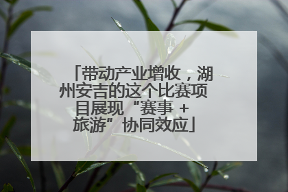 带动产业增收，湖州安吉的这个比赛项目展现“赛事 + 旅游”协同效应