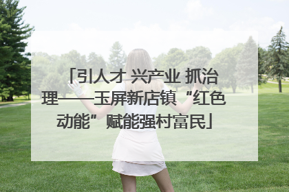 引人才 兴产业 抓治理——玉屏新店镇“红色动能”赋能强村富民
