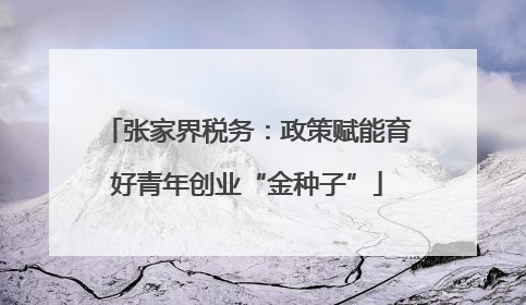 张家界税务：政策赋能育好青年创业“金种子”