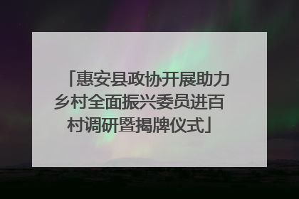 惠安县政协开展助力乡村全面振兴委员进百村调研暨揭牌仪式