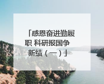 感恩奋进勤履职 科研报国争新绩（一）