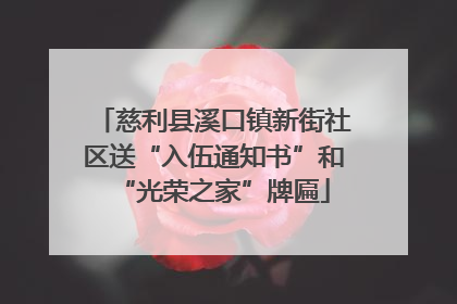 慈利县溪口镇新街社区送“入伍通知书”和“光荣之家”牌匾