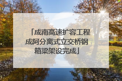 成南高速扩容工程成阿分离式立交桥钢箱梁架设完成