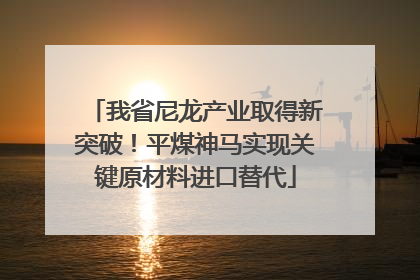 我省尼龙产业取得新突破！平煤神马实现关键原材料进口替代