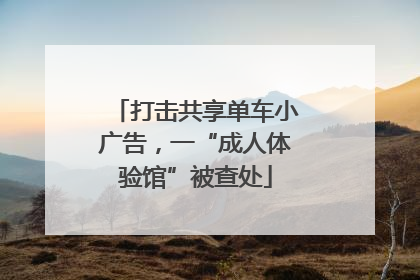 打击共享单车小广告，一“成人体验馆”被查处