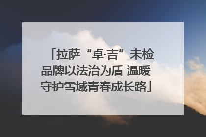 拉萨“卓·吉”未检品牌以法治为盾 温暖守护雪域青春成长路