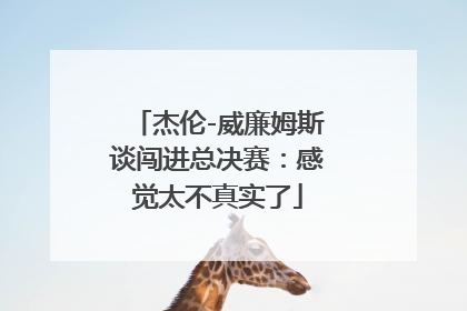 杰伦-威廉姆斯谈闯进总决赛：感觉太不真实了