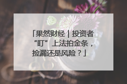 果然财经｜投资者“盯”上法拍金条，捡漏还是风险？