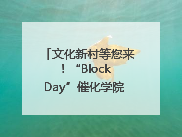 文化新村等您来！“Block Day”催化学院式街区新生态